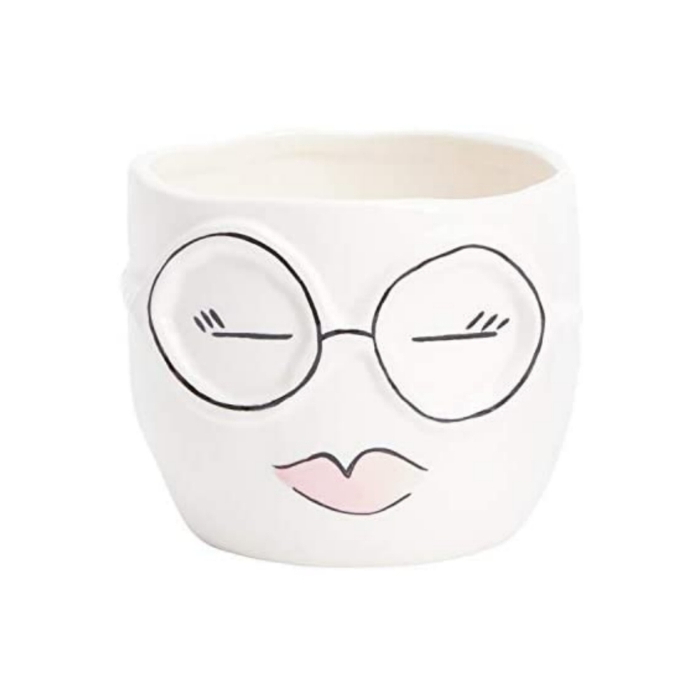 Fab Pot by Accent Decor Face Ceramic Plant Pot
